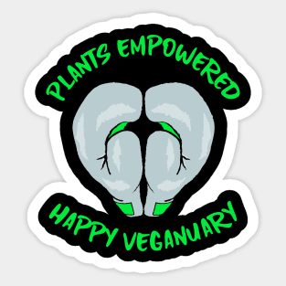 Plants Empowered Happy Veganuary New Year Sticker